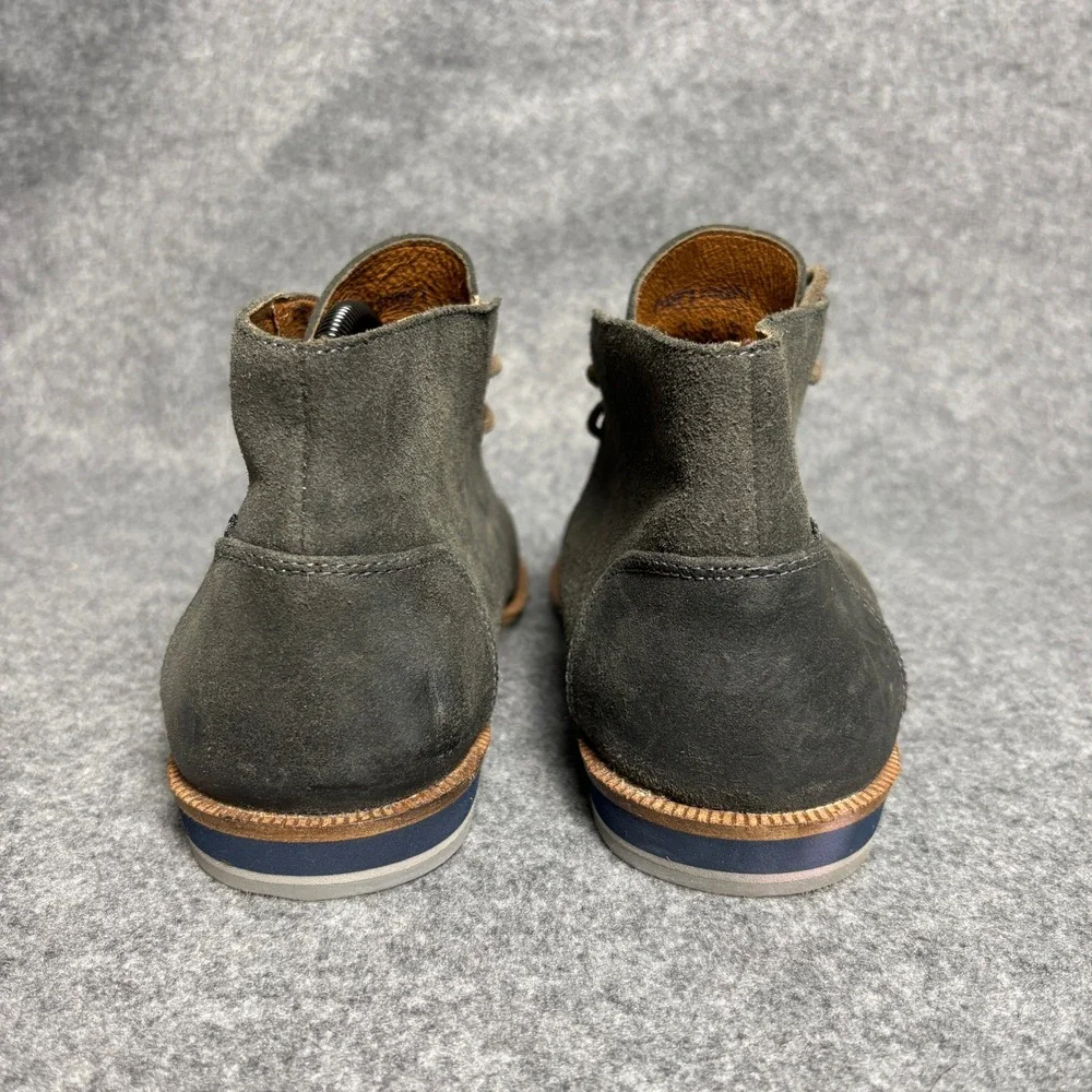Hari Mari Gray Charcoal Waxed Suede Chukka Desert Lace Up Ankle Boots Mens 10 US